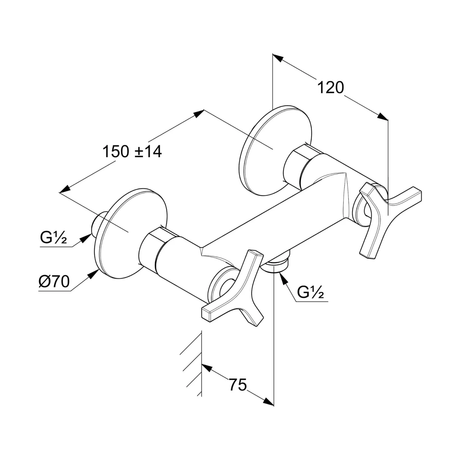Kludi Nova Fonte - Douchekraan, Chroom 207100539 4 Kludi Nova Fonte - Douchekraan, Chroom 207100539 - Afbeelding 2