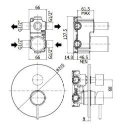 Paffoni Light - Inbouwkraan Voor 2 Uitgangen, Wit Mat LIG018BO -AquaKranen Verkoop 6dff0569e7d5d1d78da9efad