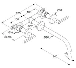 Kludi Nova Fonte - Inbouw Wastafelkraan, 3-gats, Mat Zwart 201463915 -AquaKranen Verkoop 6e6aac27cf93724dfcafc795