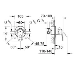 Grohe BauLoop - Inbouw Douchekraan, Met Inbouwdeel, Chroom 29042000 -AquaKranen Verkoop 6fda345f934a9ae25af8039a