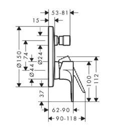 Hansgrohe Rebris E - Inbouw Badkraan, Mat Zwart 72468670 -AquaKranen Verkoop 6feb2bdf6926181ead8b8d2b 1