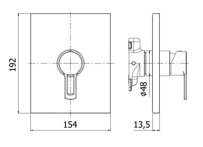 Paffoni Ringo - Inbouwkraan Met 1 Uitgang, Chroom RINBOX010CR 4 Paffoni Ringo - Inbouwkraan Met 1 Uitgang, Chroom RINBOX010CR - Afbeelding 2
