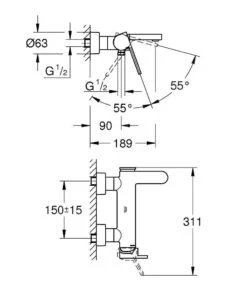 Grohe Plus - Badkraan, Chroom 33553003 -AquaKranen Verkoop 731a632ca86cca003390f34c