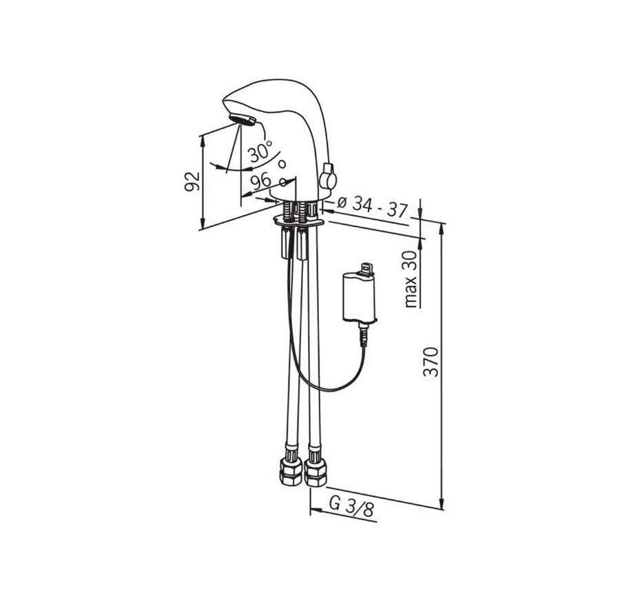 Hansa Electra - Eelektronische Wastafel Kraan, Bluetooth, Chroom 64412219 5 Hansa Electra - Eelektronische Wastafel Kraan, Bluetooth, Chroom 64412219 - Afbeelding 3