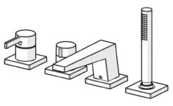 Hansa Loft - Badrandkraan, 4-gats Installatie, Chroom 57752483 -AquaKranen Verkoop 74bdfdbf8033481b541f2dbe