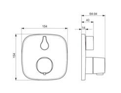 Hansa Living - Afdekset Voor Thermostatische Douchekraan, 1 Functie, Chroom 81139572 -AquaKranen Verkoop 75c373ee07b24272c0896398