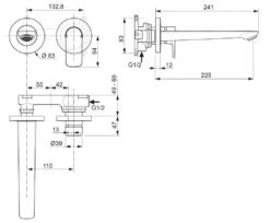 Ideal Standard Connect Air - Inbouw Wastafelkraan, 2-gats, Brushed Gold A7009A2 -AquaKranen Verkoop 75cda23356064ab365715bcf