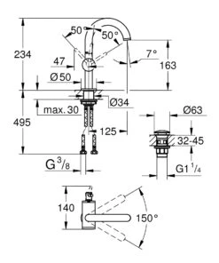 Grohe Atrio - Wastafelkraan Met Waste En Draaibare Uitloop, M-size, Chroom 32043003 7 Grohe Atrio - Wastafelkraan Met Waste En Draaibare Uitloop, M-size, Chroom 32043003 -AquaKranen Verkoop 78d387fdf2dd019bc36b47b3