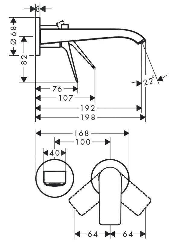 Hansgrohe Vivenis - Inbouw Wastafelkraan, 2-gats, EcoSmart, Mat Wit 75050700 4 Hansgrohe Vivenis - Inbouw Wastafelkraan, 2-gats, EcoSmart, Mat Wit 75050700 - Afbeelding 2