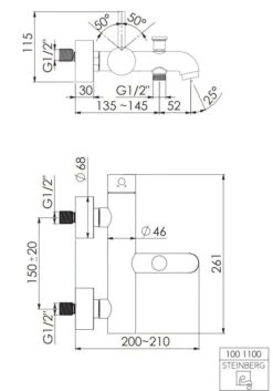 Steinberg 100 - Badkraan, Chroom 100 1100 -AquaKranen Verkoop 7a4c2d63be87691dbf340692
