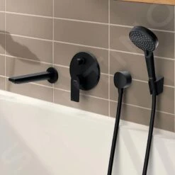 Hansgrohe Rebris E - Baduitloop, Mat Zwart 72431670 -AquaKranen Verkoop 7ee1f8d986f2807274303a60