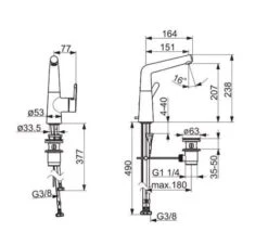 Hansa Designo - Wastafelkraan Voor Drukloze Boilers, Met Waste En Draaibare Uitloop, Chroom 51211183 -AquaKranen Verkoop 8138373cc19f063ba6f8e2c1