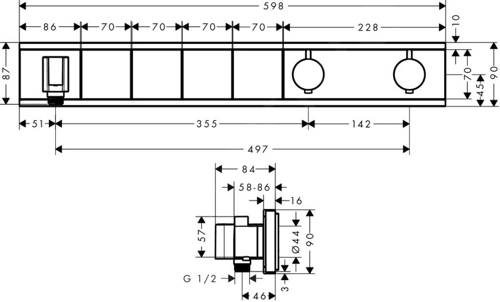 Hansgrohe RainSelect - Afbouwdeel Voor Thermostatische Douchekraan Voor 4 Functies, Chroom 15357000 4 Hansgrohe RainSelect - Afbouwdeel Voor Thermostatische Douchekraan Voor 4 Functies, Chroom 15357000 - Afbeelding 2