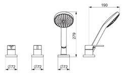 Hansa Ronda - 3- Gats Badrandcombinatie, Chroom 03419473 6 Hansa Ronda - 3- Gats Badrandcombinatie, Chroom 03419473 -AquaKranen Verkoop 82a26142595b82fc77b5f441