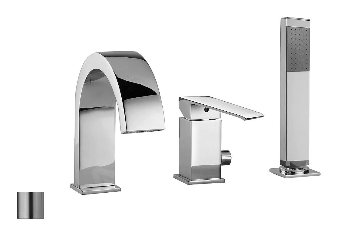 Paffoni Level - Badrandkraan, 3-gats, Rvs LES040ST 3 Paffoni Level - Badrandkraan, 3-gats, Rvs LES040ST