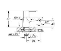 Grohe BauEdge - Fonteinkraan, Chroom 20421000 -AquaKranen Verkoop 8634457feb2eed96be2ee11a