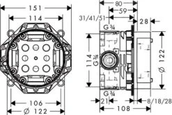 Hansgrohe Universeel Inbouwdelen - IBox Universeel Inbouwdeel 01800180 -AquaKranen Verkoop 871a5ee9920bd346fb1418c7