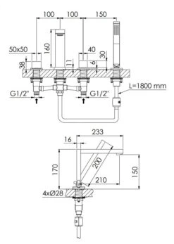 Steinberg 160 - Badrandkraan, 4-gats Installatie, Geborsteld Nikkel 160 2402 BN -AquaKranen Verkoop 8761d3788915b702d2b3f808
