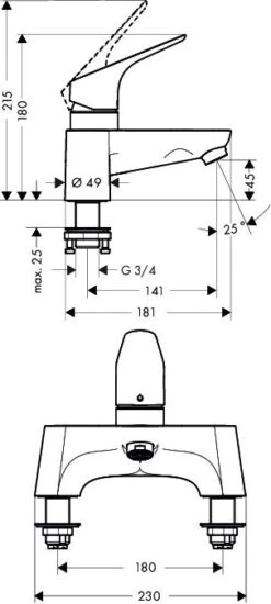 Hansgrohe Focus E2 - 2-gats Badrandmengkraan, Chroom 31523000 -AquaKranen Verkoop 8a2ce5a135b3f63fabba35c3