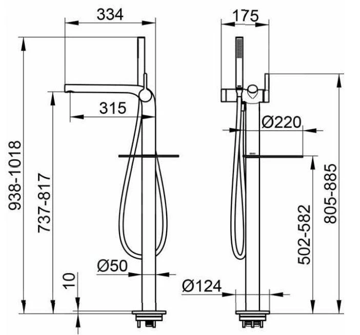 Keuco Edition 400 - Vrijstaande Badkraan, Zwart Chroom 51527130100 4 Keuco Edition 400 - Vrijstaande Badkraan, Zwart Chroom 51527130100 - Afbeelding 2