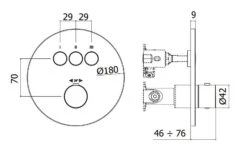 Paffoni Compact Box - Thermostatische Inbouwkraan, Voor 3 Uitgangen, Goud CPT019HG -AquaKranen Verkoop 8ef6b56af064ac4aafa37b0d