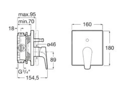 Roca Atlas - Inbouwkraan, Voor 2 Functies, Chroom A5A0B90C00 -AquaKranen Verkoop 8f097e21cf295af20df33956