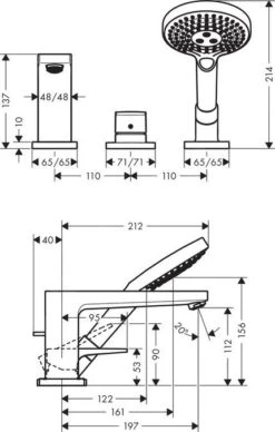 Hansgrohe Metropol - 3-gats Badrandmengkraan, Chroom 74550000 -AquaKranen Verkoop 91b4d2267e1ebac22a22c549