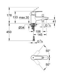 Grohe Eurostyle Cosmopolitan - Badkraan, Chroom 33614002 -AquaKranen Verkoop 92012fe65df96b77fb9c742f