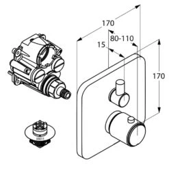 Kludi E2 - Afdekset Badthermostaat, Chroom 498300575 -AquaKranen Verkoop 960d9925c34b56aeadf7686c