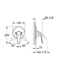 Grohe Euroeco Special - Inbouw Douchekraan, Chroom 32784000 -AquaKranen Verkoop 96418f72d2747d3bd2572bb0