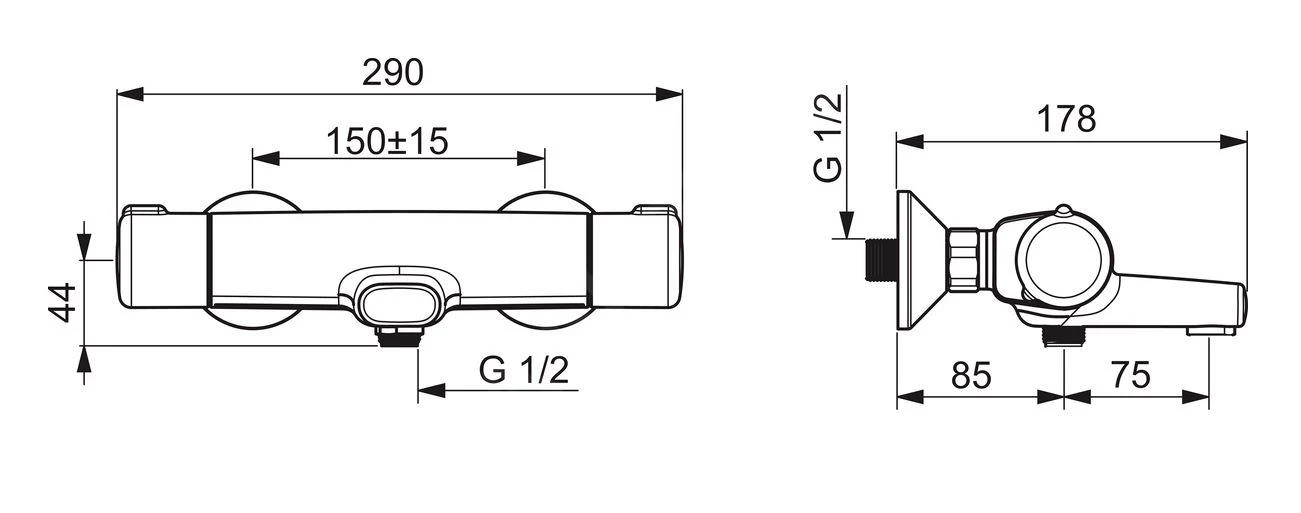Hansa Micra - Thermostatische Badkraan, Thermo Cool, Mat Zwart 5816217133 4 Hansa Micra - Thermostatische Badkraan, Thermo Cool, Mat Zwart 5816217133 - Afbeelding 2