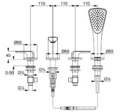Kludi Ameo - 4-gats Badrandcombinatie, Chroom 414240575 -AquaKranen Verkoop 9cb1d76ea064dac4f3c91e8b