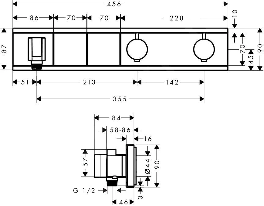 Hansgrohe RainSelect - Afbouwdeel Voor Thermostatische Badkraan Voor 2 Functies, Chroom 15355000 4 Hansgrohe RainSelect - Afbouwdeel Voor Thermostatische Badkraan Voor 2 Functies, Chroom 15355000 - Afbeelding 2