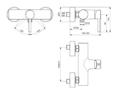 Ideal Standard CeraLine - Opbouw Douchemengkraan, Mat Zwart/chroom BC200U4 -AquaKranen Verkoop 9df3da3c3f9debc5f6e2a053 1