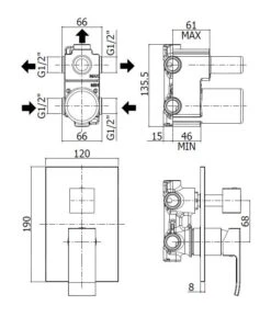 Paffoni Level - Inbouwkraan Incl. Inbouwdeel, Voor 3 Uitgangen, Chroom LEA019CR -AquaKranen Verkoop 9dfe2b838eb4c36f0227e13c