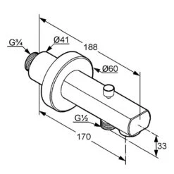 Kludi Zenta - Baduitloop, Chroom 1350105 -AquaKranen Verkoop a10085cbac889bbc1e52e88b