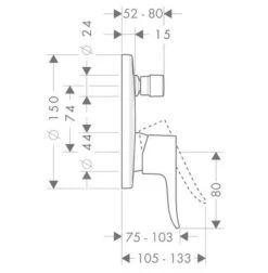 Hansgrohe Metris New - Afdekset Badkraan, Wit/chroom 31493000 -AquaKranen Verkoop a392a0ecb6d2035b5027e7e0