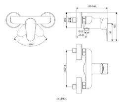 Ideal Standard Cerafine O - Douchekraan Wandmontage, Zwart BC499XG -AquaKranen Verkoop a6860843b53b0056ce515c9b