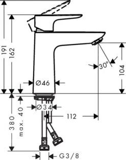 Hansgrohe Talis E - Wastafelkraan, Mat Wit 71712700 -AquaKranen Verkoop aabe2ff2348971310c3be8ca 1