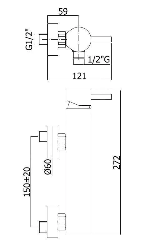 Paffoni Stick - Douchekraan, Chroom SK168CR 4 Paffoni Stick - Douchekraan, Chroom SK168CR - Afbeelding 2