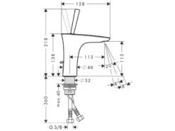 Hansgrohe PuraVida - Wastafelkraan 110, Met Waste, Chroom 15074000 -AquaKranen Verkoop b26b26d498ef7386bba7af0b