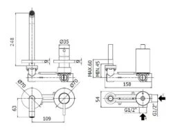 Paffoni Light - Inbouw Wastafelkraan Incl. Inbouwdeel, 2-gats, Rvs LIG106ST70 -AquaKranen Verkoop b2a572ee40ab395d04809ef4