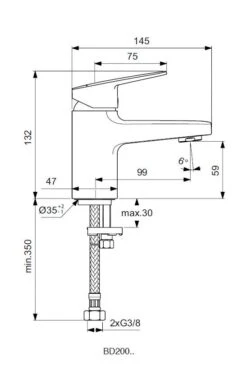 Ideal Standard CeraPlan - Wastafelkraan Piccolo, Chroom BD200AA -AquaKranen Verkoop b4374522bfea404444b769a1