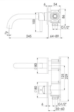 Steinberg 100 - Inbouw Wastafelkraan, 2-gats Installatie, Chroom 100 1824 3 -AquaKranen Verkoop b4a0f3aff462bd38b9513881