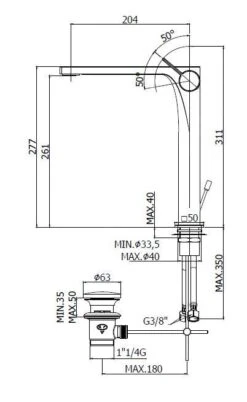 Paffoni Rock - Wastafelkraan Met Waste, Rvs RO085ST -AquaKranen Verkoop b71a98d642356b6b6a3ee95c