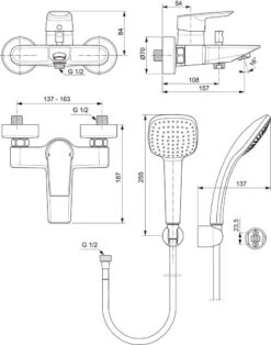 Ideal Standard Tesi - Badmengkraan Opbouw + Toebehoren , Chroom A6584AA -AquaKranen Verkoop b8208b30da68b45d656093fb