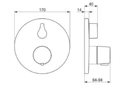 Hansa Living - Afdekset Voor Thermostatische Badkraan, Met Omstelkraan Voor 2 Functies, Chroom 81143552 -AquaKranen Verkoop bc5ea5ffc8ee5b91decc7fcb 1