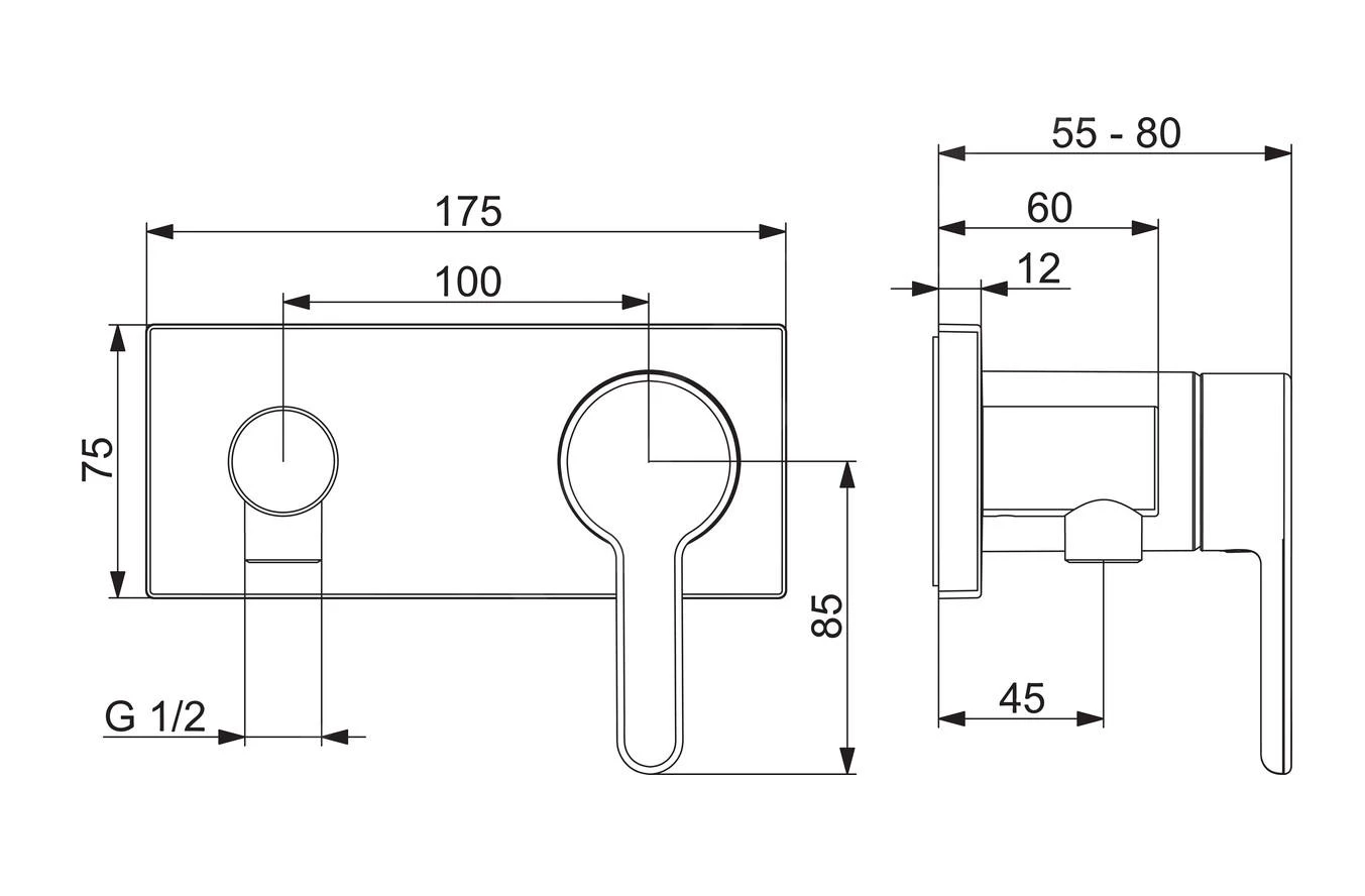 Hansa Designo - Inbouw Douchekraan, Chroom 44509583 4 Hansa Designo - Inbouw Douchekraan, Chroom 44509583 - Afbeelding 2
