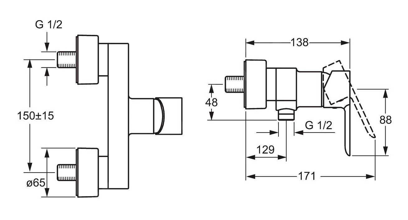 Hansa Ligna - Douchekraan, Chroom 06670103 4 Hansa Ligna - Douchekraan, Chroom 06670103 - Afbeelding 2
