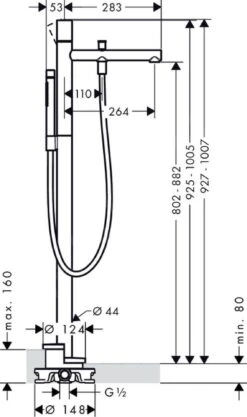 Axor Uno - Vrijstaande Badkraan Met Accessoires, Chroom 45416000 6 Axor Uno - Vrijstaande Badkraan Met Accessoires, Chroom 45416000 -AquaKranen Verkoop bf089c2c4fded24c066eff02